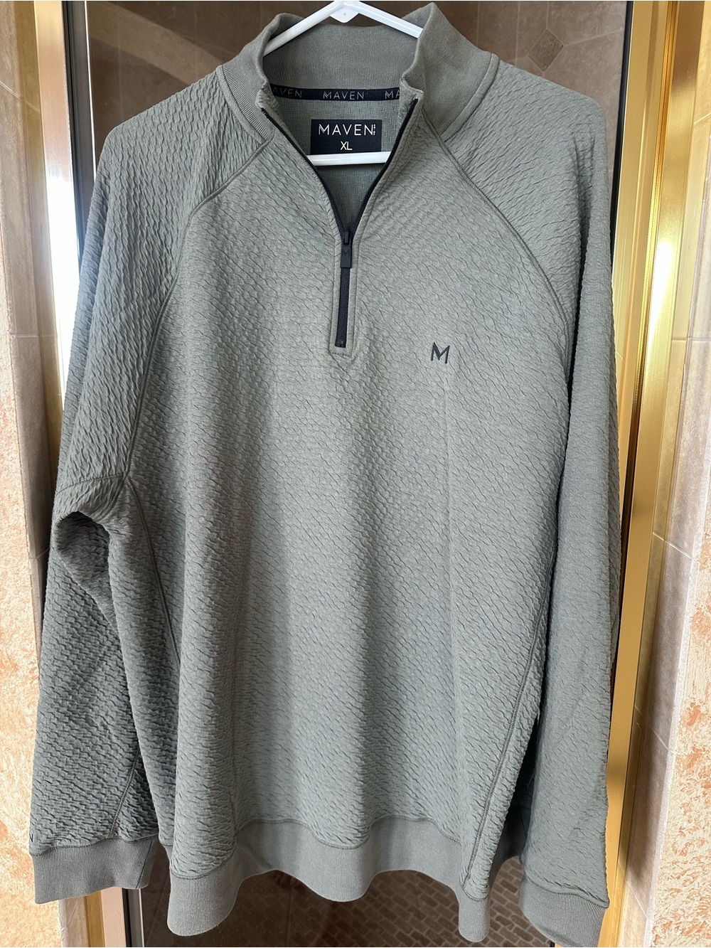 Men’s Olive Lightweight Quarter-Zip Shirt Jacket
